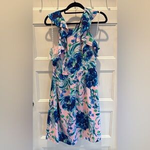 Lilly Pulitzer Blue and Pink Asymmetrical Sundress